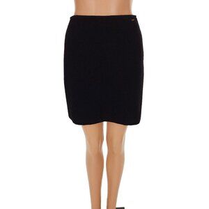 Vintage Kenzo Jeans Black Boucle Wool Mini Skirt Size Extra Small XS